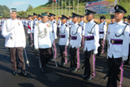 Pegawai Tabik Hormat Memeriksa Perbarisan